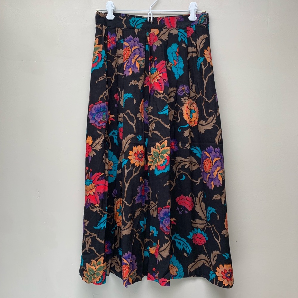 Vintage Floral Midi Skirt